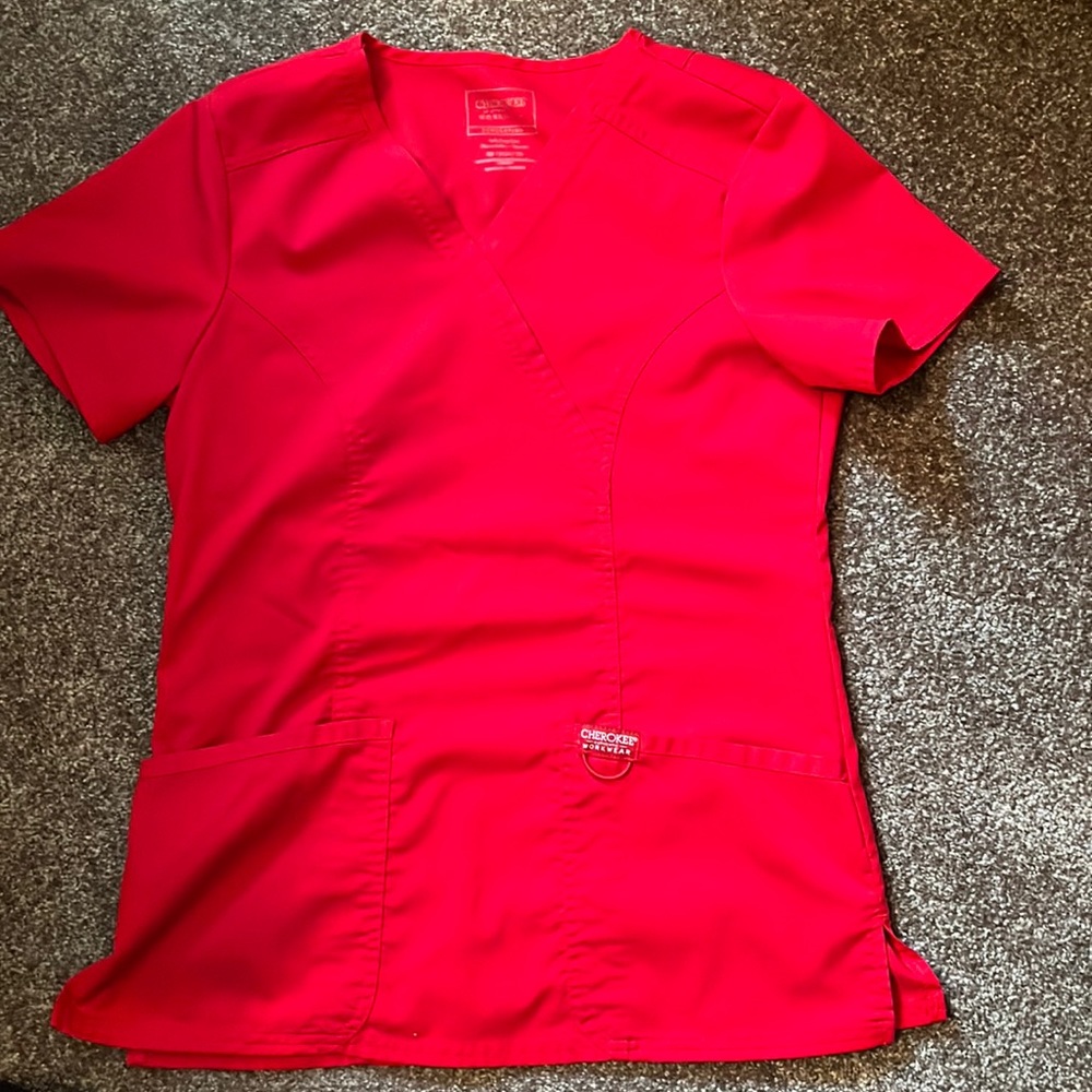 Red Cherokee women’s scrub top